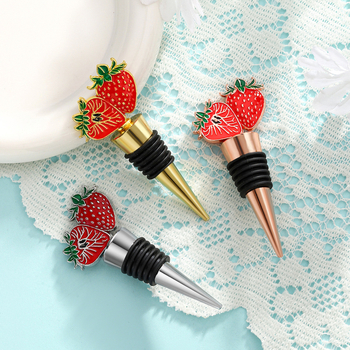 Raudonojo vyno kamštis tarpvalstybinis kūrybingas braškių vyno butelio kamštis vestuvių gimtadienio vakarėlio dovana vyno konservavimo sandarinimo kamštis