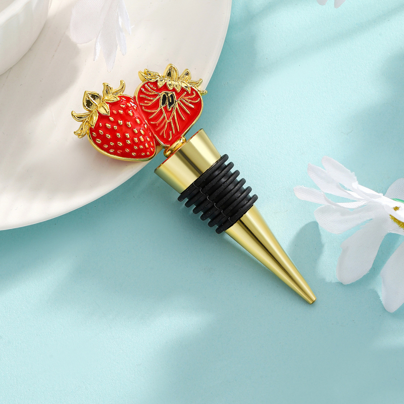 Raudonojo vyno kamštis tarpvalstybinis kūrybingas braškių vyno butelio kamštis vestuvių gimtadienio vakarėlio dovana vyno konservavimo sandarinimo kamštis