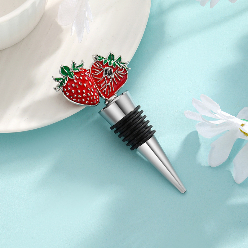 Raudonojo vyno kamštis tarpvalstybinis kūrybingas braškių vyno butelio kamštis vestuvių gimtadienio vakarėlio dovana vyno konservavimo sandarinimo kamštis