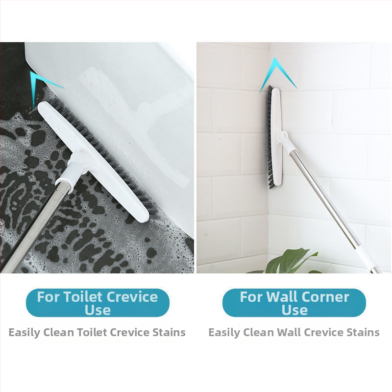 Въртяща се триъгълна четка за под, четка за под с дълга дръжка, четка за обеззаразяване без празнини, четка за почистване с твърд косъм