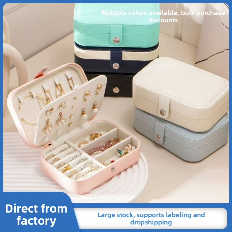 Преносима кутия за бижута, голям капацитет, многофункционална в европейски стил за пръстени, колиета, обеци, дамска кутия за съхранение на бижута
