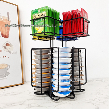 Paprastas buitinis dvigubo sluoksnio arbatos maišelių demonstravimo stovas „Tassimo“ kavos kapsulių laikymo stovas, pasukamas dvigubo sluoksnio laikymo stovas