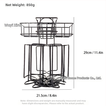 Paprastas buitinis dvigubo sluoksnio arbatos maišelių demonstravimo stovas „Tassimo“ kavos kapsulių laikymo stovas, pasukamas dvigubo sluoksnio laikymo stovas
