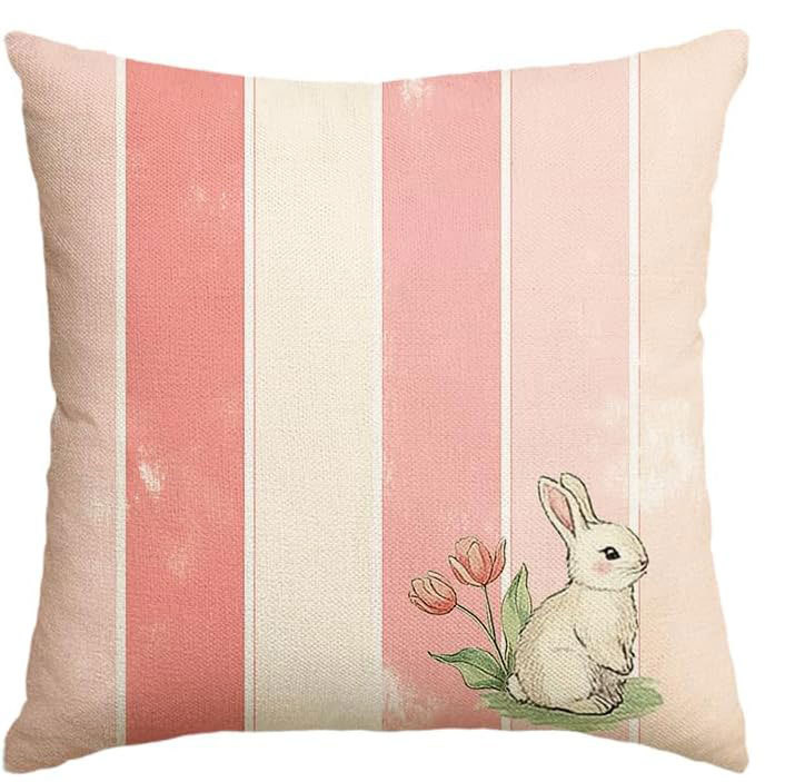 Amazon húsvéti párnahuzat tojás nyúl aranyos nyomtatott vászon vízálló nappali dekoratív kanapé párnahuzat