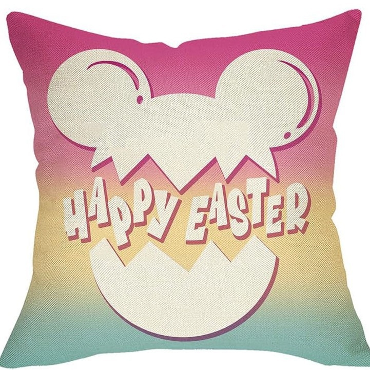 Amazon húsvéti párnahuzat tojás nyúl aranyos nyomtatott vászon vízálló nappali dekoratív kanapé párnahuzat