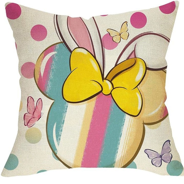 Amazon húsvéti párnahuzat tojás nyúl aranyos nyomtatott vászon vízálló nappali dekoratív kanapé párnahuzat