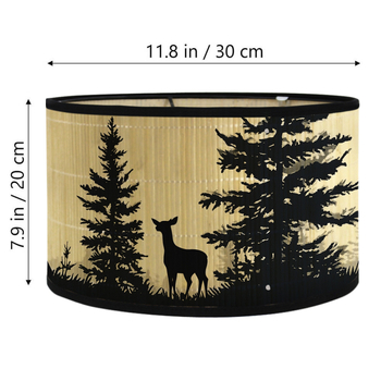 Αμπαζούρ από μπαμπού, αμπαζούρ E27, αξεσουάρ καπέλου λαμπτήρα, αμπαζούρ με σιλουέτα άλκης, αμπαζούρ με κουβά, επιτραπέζιο φωτιστικό, αμπαζούρ πολυελαίου