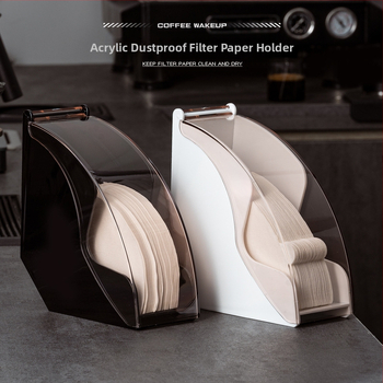 Nemokamas pristatymas Akrilinis, dulkėms atsparus, rankomis plaunamas kavos filtro popieriaus dėžutės laikymo dėžutė, pakabinamas ausų filtro popieriaus laikiklis v60, vėduoklės formos, universalus