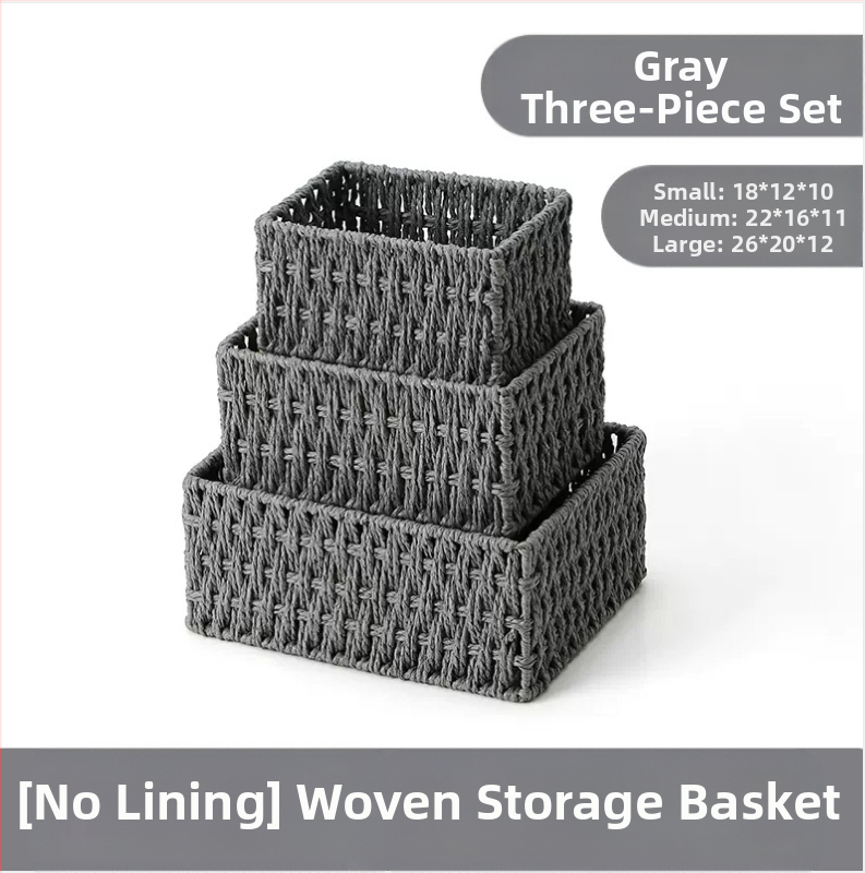 Кошница за съхранение на настолни принадлежности, кутия за съхранение на ключове от ратан, кутия за дистанционно управление, кошница с хартиени въжета и плетена рамка, кошница за съхранение на закуски