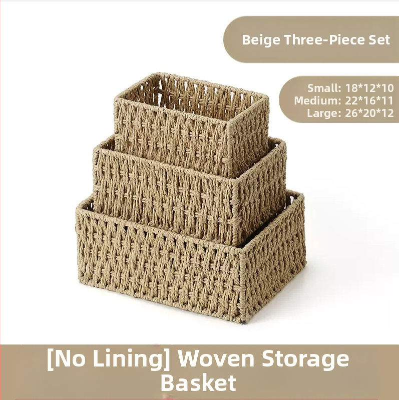 Кошница за съхранение на настолни принадлежности, кутия за съхранение на ключове от ратан, кутия за дистанционно управление, кошница с хартиени въжета и плетена рамка, кошница за съхранение на закуски