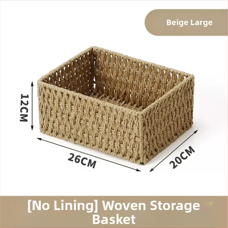 Кошница за съхранение на настолни принадлежности, кутия за съхранение на ключове от ратан, кутия за дистанционно управление, кошница с хартиени въжета и плетена рамка, кошница за съхранение на закуски