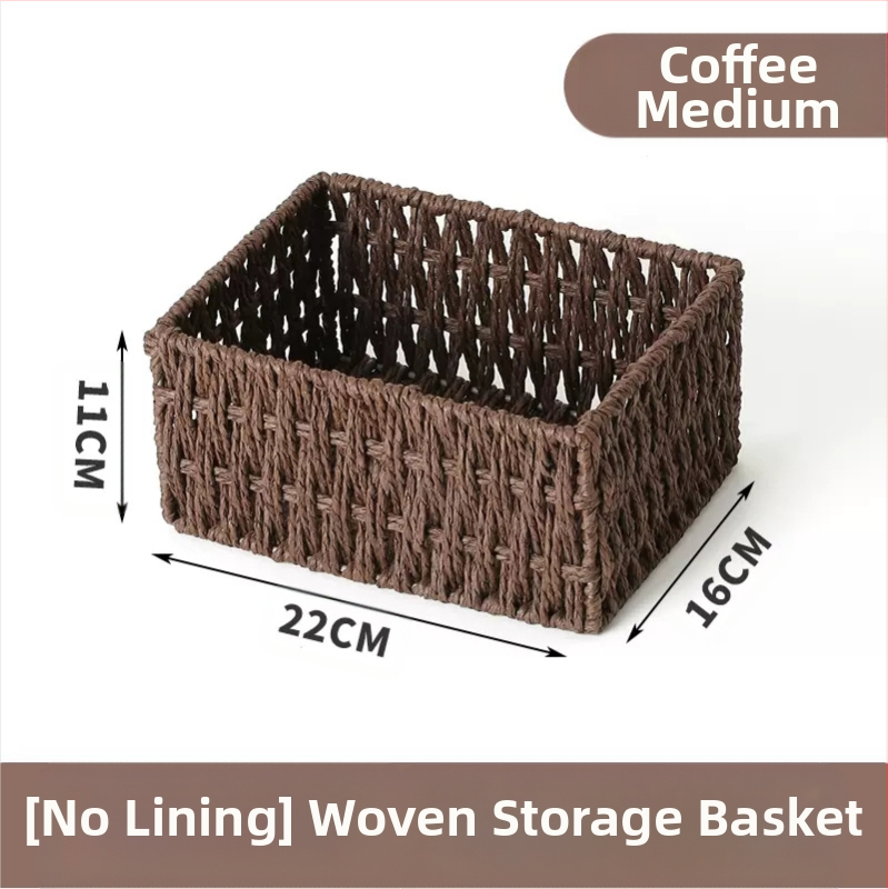 Кошница за съхранение на настолни принадлежности, кутия за съхранение на ключове от ратан, кутия за дистанционно управление, кошница с хартиени въжета и плетена рамка, кошница за съхранение на закуски