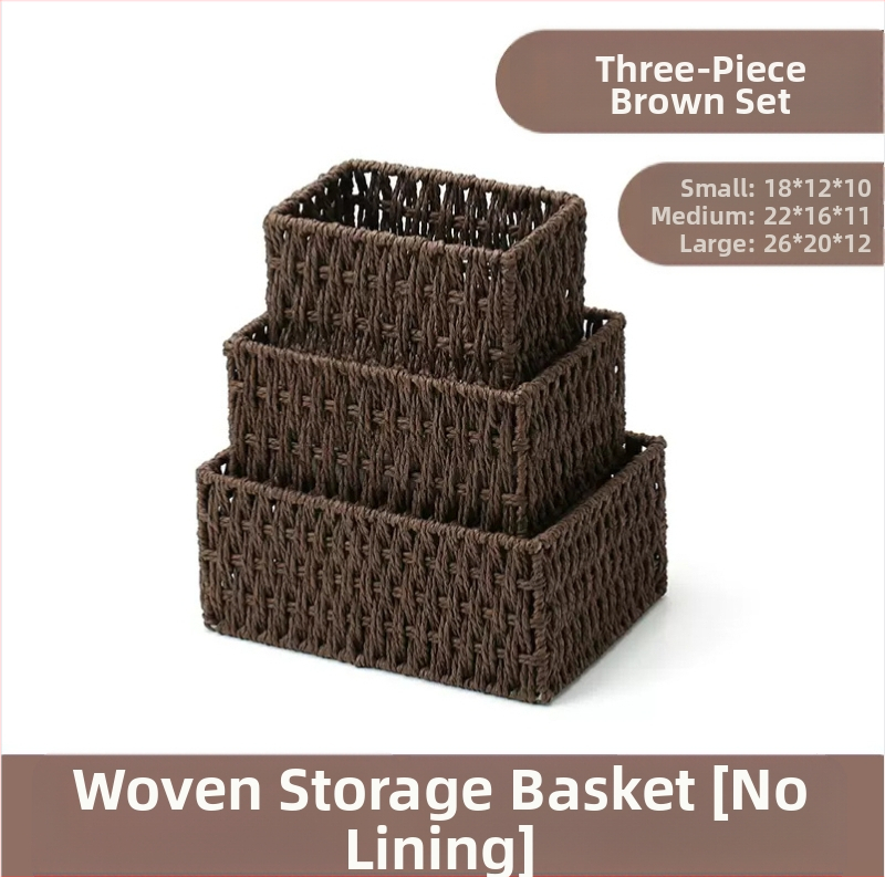 Кошница за съхранение на настолни принадлежности, кутия за съхранение на ключове от ратан, кутия за дистанционно управление, кошница с хартиени въжета и плетена рамка, кошница за съхранение на закуски