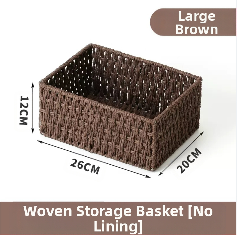 Кошница за съхранение на настолни принадлежности, кутия за съхранение на ключове от ратан, кутия за дистанционно управление, кошница с хартиени въжета и плетена рамка, кошница за съхранение на закуски