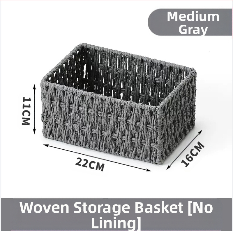 Кошница за съхранение на настолни принадлежности, кутия за съхранение на ключове от ратан, кутия за дистанционно управление, кошница с хартиени въжета и плетена рамка, кошница за съхранение на закуски