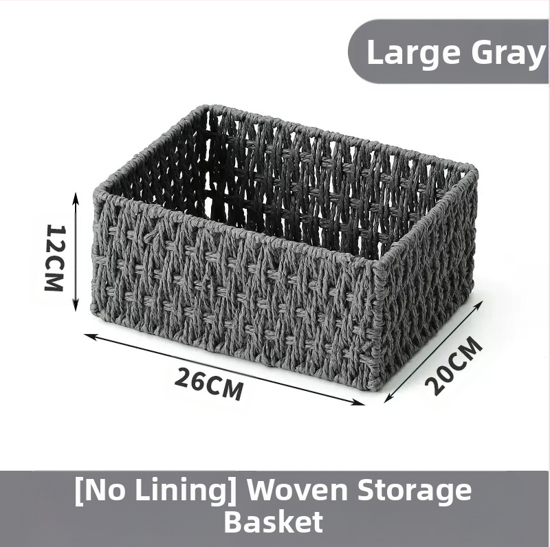 Кошница за съхранение на настолни принадлежности, кутия за съхранение на ключове от ратан, кутия за дистанционно управление, кошница с хартиени въжета и плетена рамка, кошница за съхранение на закуски