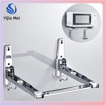 ✅ Prie sienos tvirtinamas virtuvės laikymo stovas su ištraukiamu laikikliu, storintas orkaitės stovas, 304 nerūdijančio plieno mikrobangų krosnelės stovas