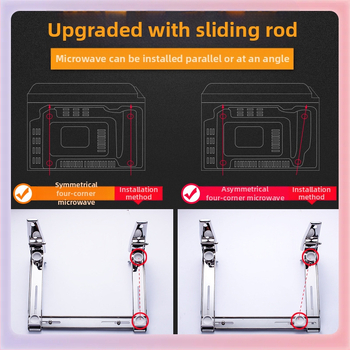 ✅ Prie sienos tvirtinamas virtuvės laikymo stovas su ištraukiamu laikikliu, storintas orkaitės stovas, 304 nerūdijančio plieno mikrobangų krosnelės stovas