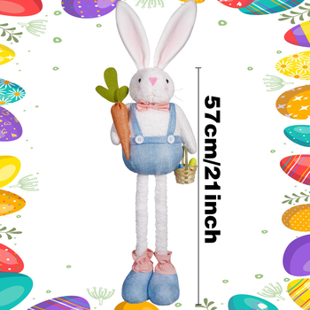 Naujas tarpvalstybinis Velykų zuikučio ištraukiamų kojų lėlės morkų krepšelio mielas pliušinis lėlės papuošalas