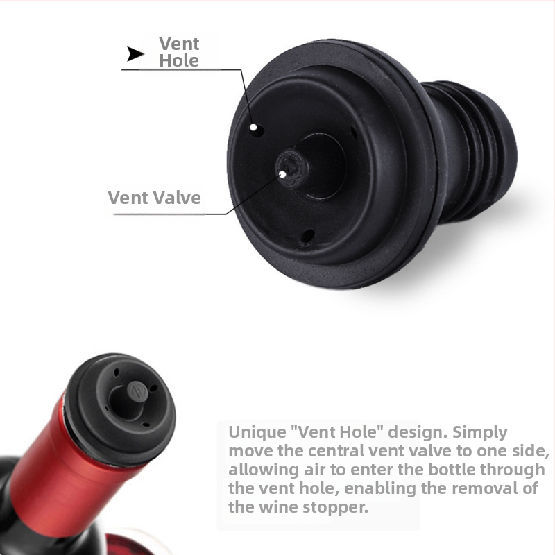 Трансгранична вакуумна запушалка за вино, неръждаема стомана, въздушна помпа, една помпа, две тапи, вакуумна запушалка за съхранение, силиконова запушалка за вино