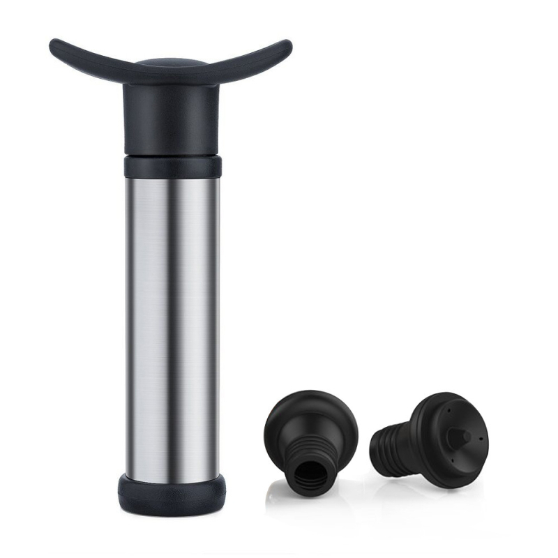 Tarpvalstybinis vyno vakuuminis vyno kamštis iš nerūdijančio plieno oro pompos, vieno siurblio ir dviejų kištukų vakuuminio konservavimo kamštis, silikoninis vyno kamštis