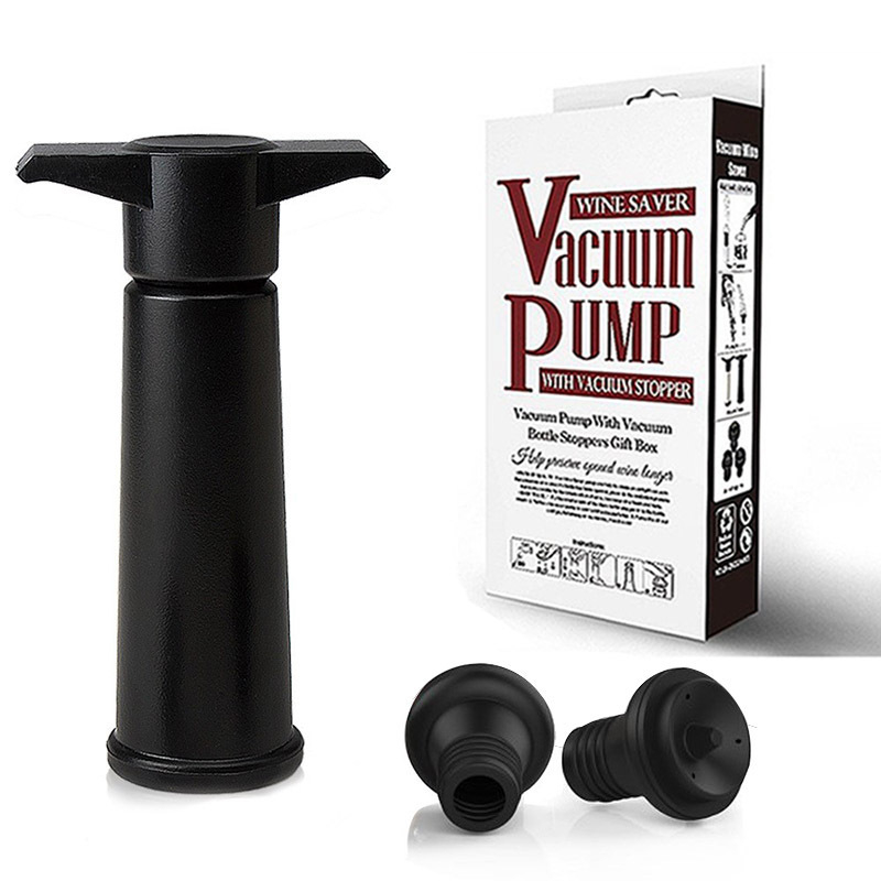 Tarpvalstybinis vyno vakuuminis vyno kamštis iš nerūdijančio plieno oro pompos, vieno siurblio ir dviejų kištukų vakuuminio konservavimo kamštis, silikoninis vyno kamštis