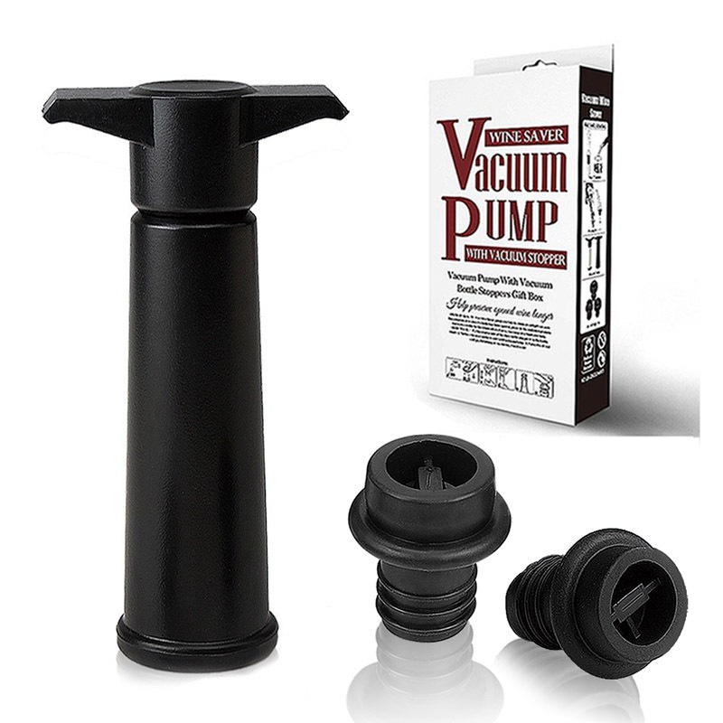 Tarpvalstybinis vyno vakuuminis vyno kamštis iš nerūdijančio plieno oro pompos, vieno siurblio ir dviejų kištukų vakuuminio konservavimo kamštis, silikoninis vyno kamštis