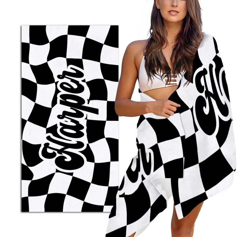 TEMU kohandatud ruuduline rannarätik, suur suvine rannatekk, rannapeo kingitus