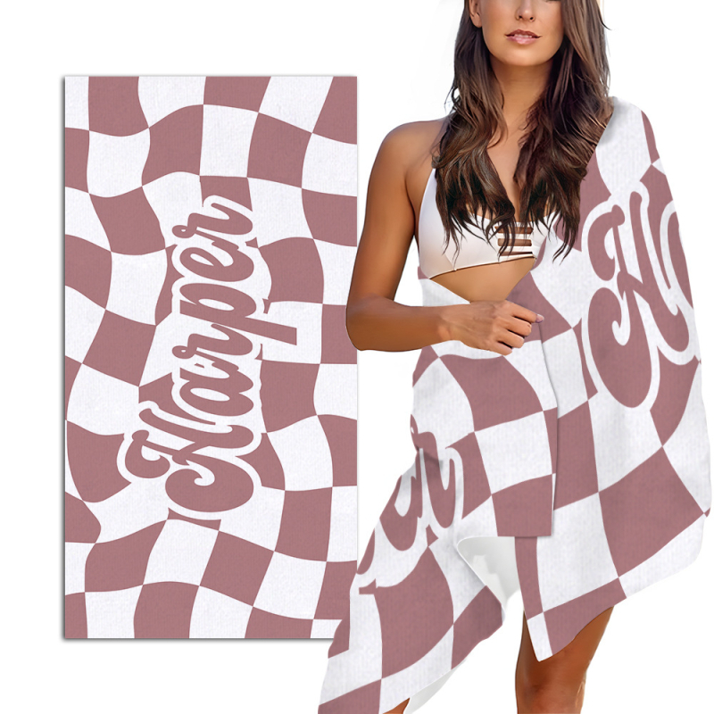 TEMU kohandatud ruuduline rannarätik, suur suvine rannatekk, rannapeo kingitus