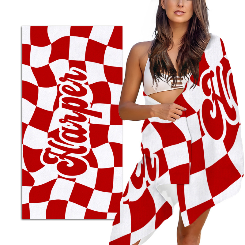 TEMU kohandatud ruuduline rannarätik, suur suvine rannatekk, rannapeo kingitus