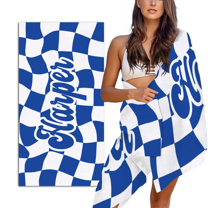 TEMU kohandatud ruuduline rannarätik, suur suvine rannatekk, rannapeo kingitus