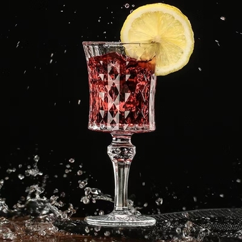 Релефна чаша за вино с винтидж чаша, висококачествена чаша без олово, чаша за шампанско с диаманти, резбована чаша за вино