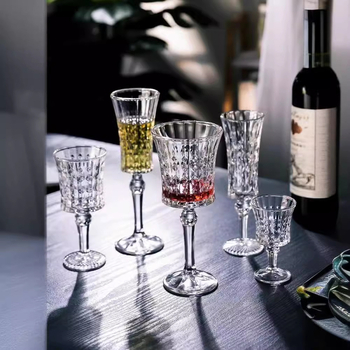 Ανάγλυφο ποτήρι κρασιού vintage ποτήρι σαμπάνιας υψηλής ποιότητας χωρίς μόλυβδο Ποτήρι κρασιού με διαμάντια σκαλιστό ποτήρι κρασιού