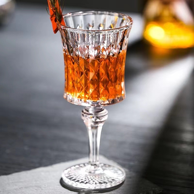 Релефна чаша за вино с винтидж чаша, висококачествена чаша без олово, чаша за шампанско с диаманти, резбована чаша за вино