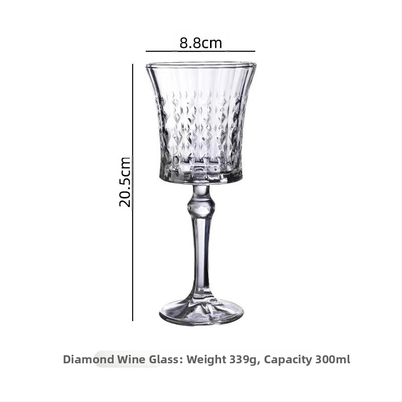 Релефна чаша за вино с винтидж чаша, висококачествена чаша без олово, чаша за шампанско с диаманти, резбована чаша за вино