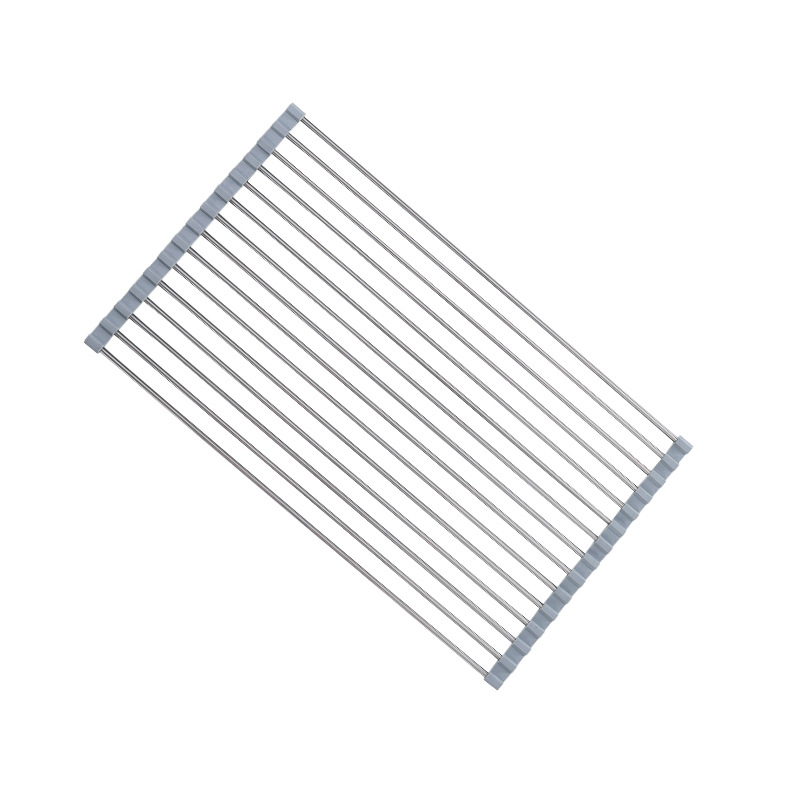 Сгъваема стойка за оттичане от неръждаема стомана Amazon, стойка за кухненски съдове, стойка за съхранение на мивка за зеленчуци