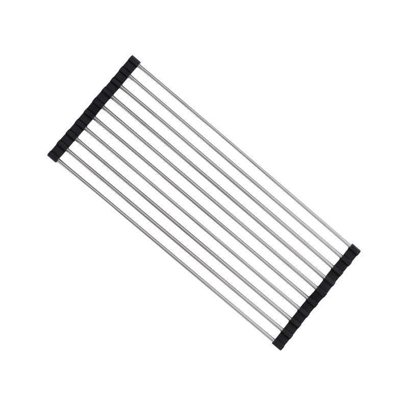 Сгъваема стойка за оттичане от неръждаема стомана Amazon, стойка за кухненски съдове, стойка за съхранение на мивка за зеленчуци