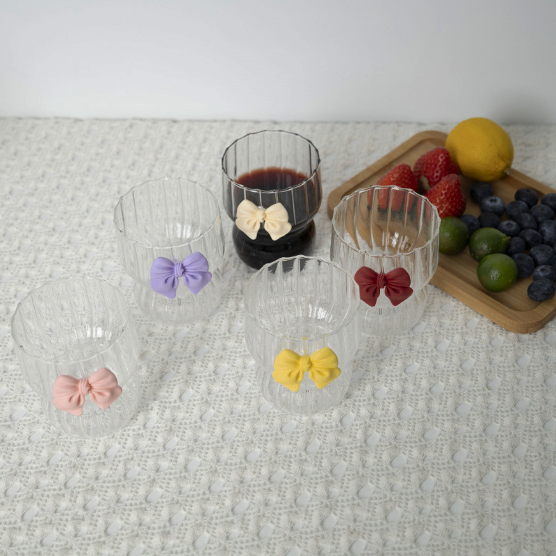 Ins Magas Színű Háztartási Lány Gyümölcstea Citromos Vizespohár Íj Üvegpohár Hercegnő Szél Garglekefe Pohár