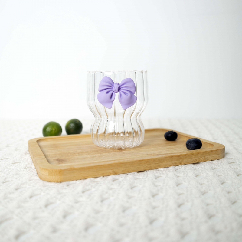 Ins Magas Színű Háztartási Lány Gyümölcstea Citromos Vizespohár Íj Üvegpohár Hercegnő Szél Garglekefe Pohár