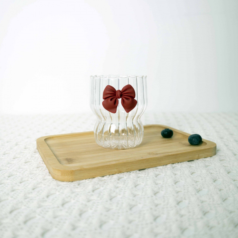 Ins Magas Színű Háztartási Lány Gyümölcstea Citromos Vizespohár Íj Üvegpohár Hercegnő Szél Garglekefe Pohár