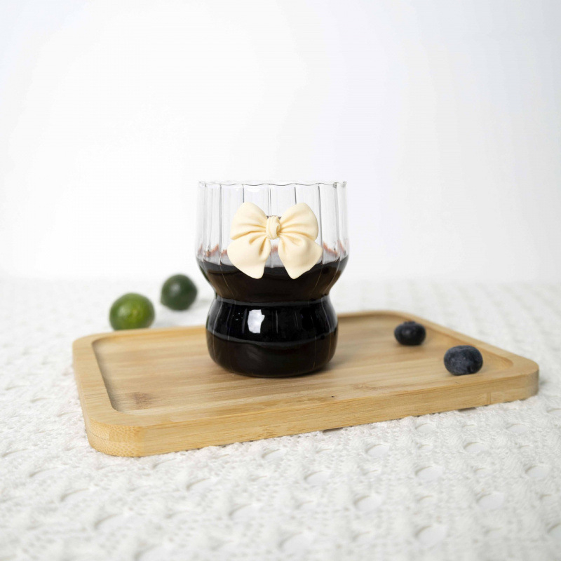 Ins Magas Színű Háztartási Lány Gyümölcstea Citromos Vizespohár Íj Üvegpohár Hercegnő Szél Garglekefe Pohár