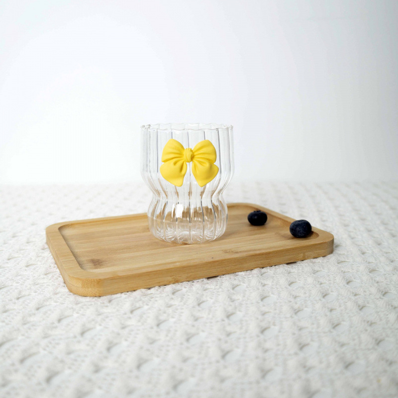 Ins Magas Színű Háztartási Lány Gyümölcstea Citromos Vizespohár Íj Üvegpohár Hercegnő Szél Garglekefe Pohár