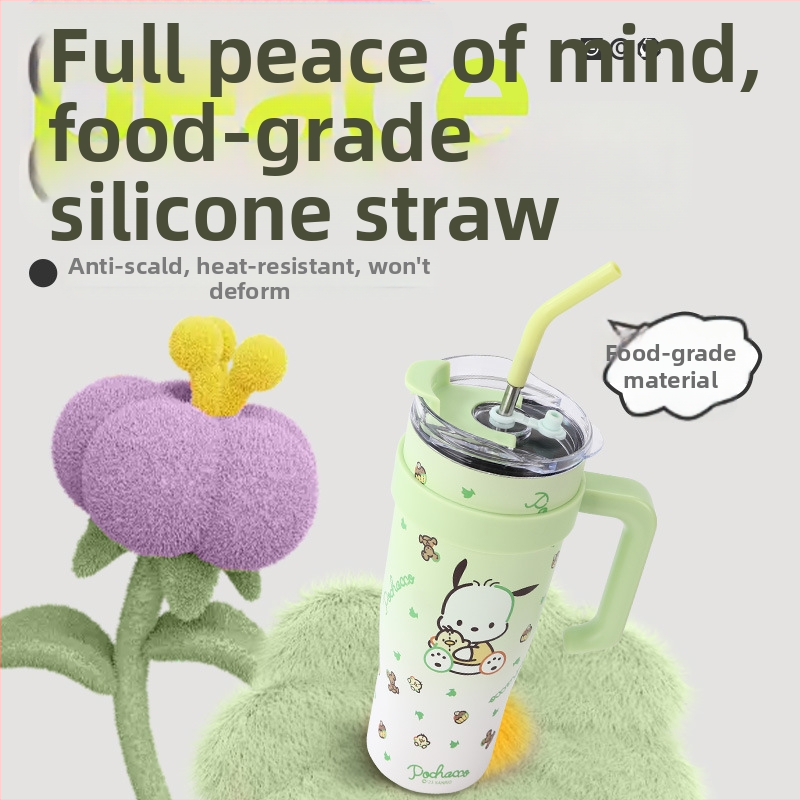 Detský kreatívny kreslený Sanrio veľkokapacitný vonkajší prenosný izolovaný hrnček na teplú a studenú vodu, prenosný do auta