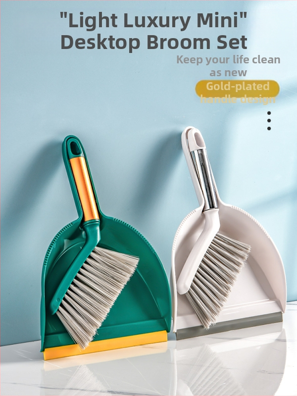 ♡Galda slota, atkritumu liekšķere, pelnu birste, mājsaimniecības bērnu plastmasas mīkstie mati, maza atkritumu liekšķere, mini slota, slotas kāts