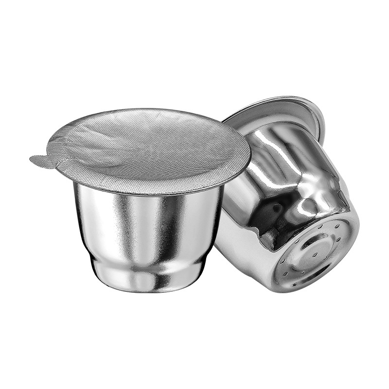 Suderinamas su tarpvalstybiniu „Xiaomi Nespresso“ nerūdijančio plieno kavos kapsulės puodeliu su daugkartinio naudojimo aliuminio folijos dangteliu