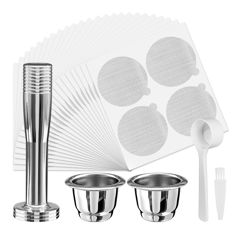 Suderinamas su tarpvalstybiniu „Xiaomi Nespresso“ nerūdijančio plieno kavos kapsulės puodeliu su daugkartinio naudojimo aliuminio folijos dangteliu