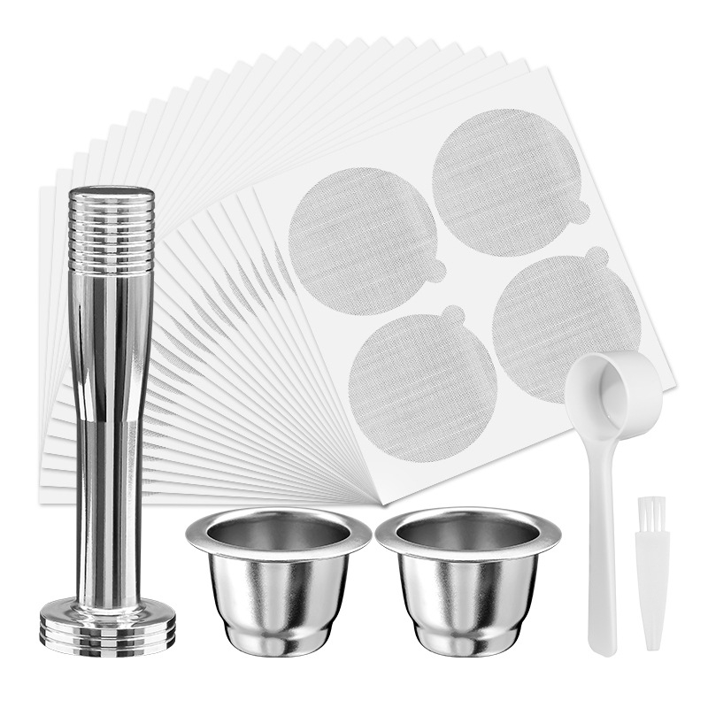 Pārrobežu saderīga Xiaomi Nespresso nerūsējošā tērauda kafijas kapsulas krūze ar atkārtoti lietojamu alumīnija folijas vāku