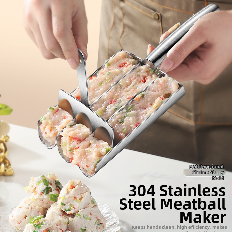Фабрика Creative 304 неръждаема стомана машина за рибни топчета Hot Pot магазин Sanlian Kitchen Shrimp Slip Mold Кюфтета лъжица