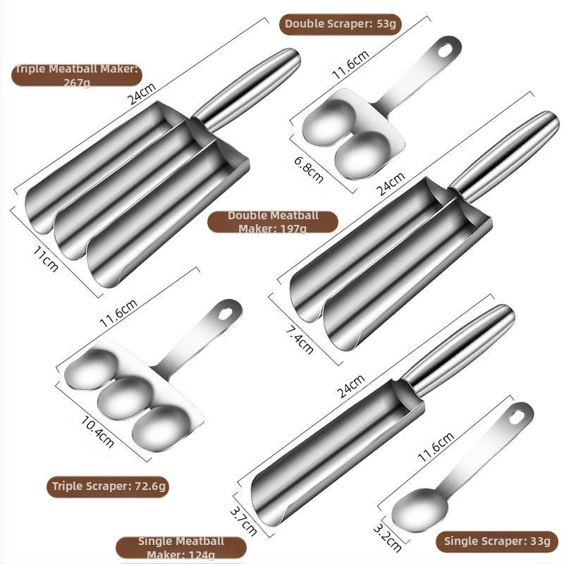 Фабрика Creative 304 неръждаема стомана машина за рибни топчета Hot Pot магазин Sanlian Kitchen Shrimp Slip Mold Кюфтета лъжица