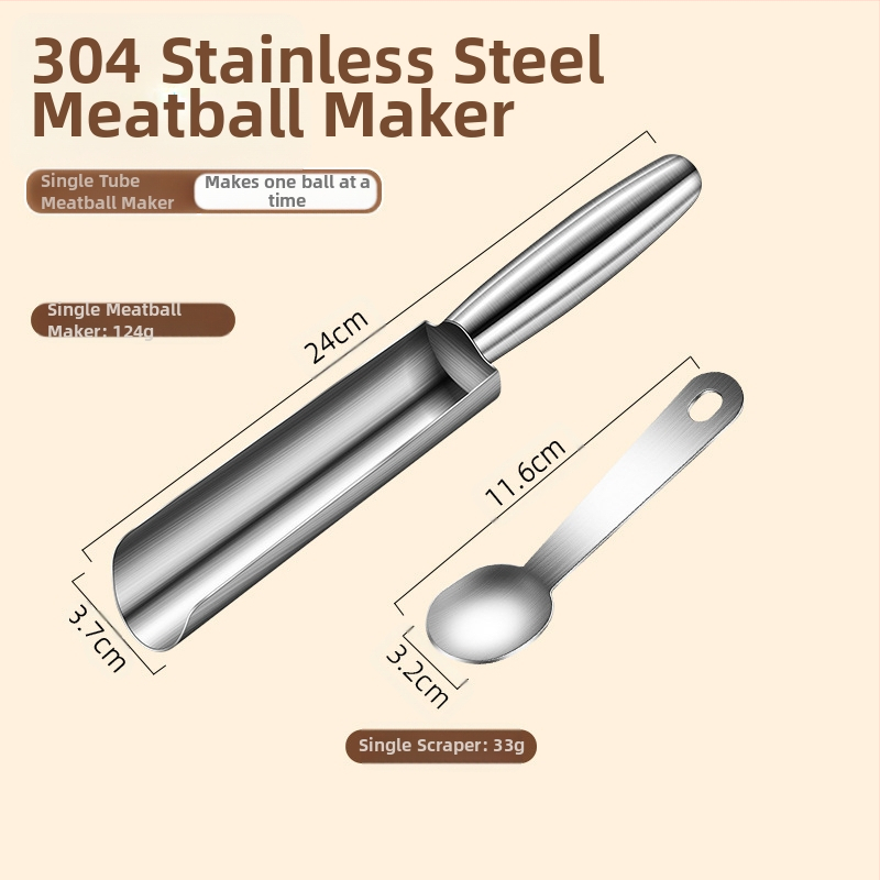 „Factory Creative 304“ nerūdijančio plieno žuvų kamuoliukų virimo aparatas karštam puodui „Sanlian“ virtuvės krevečių slydimo formos mėsos kukulių šaukštas